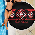 Aotearoa Atua Tumatauenga Beach Blanket Maori God Of War Taniko Motifs