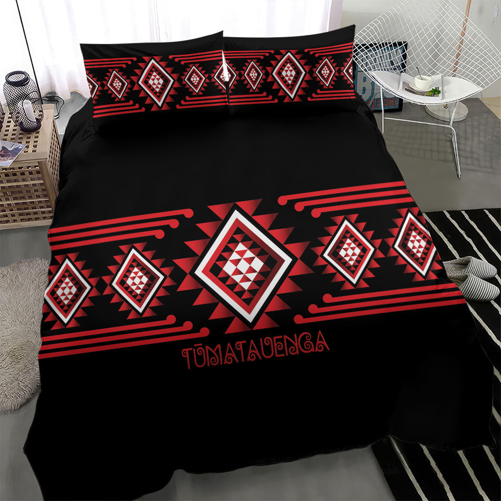Aotearoa Atua Tumatauenga Bedding Set Maori God Of War Taniko Motifs