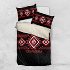 Aotearoa Atua Tumatauenga Bedding Set Maori God Of War Taniko Motifs