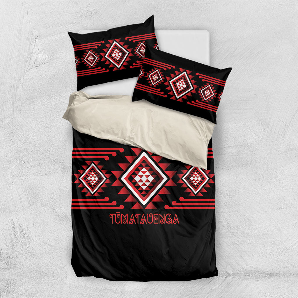 Aotearoa Atua Tumatauenga Bedding Set Maori God Of War Taniko Motifs
