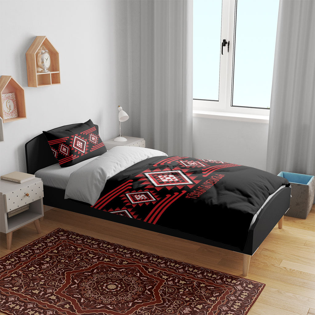 Aotearoa Atua Tumatauenga Bedding Set Maori God Of War Taniko Motifs