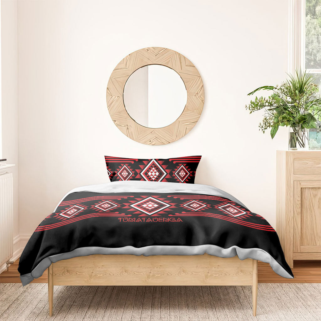Aotearoa Atua Tumatauenga Bedding Set Maori God Of War Taniko Motifs
