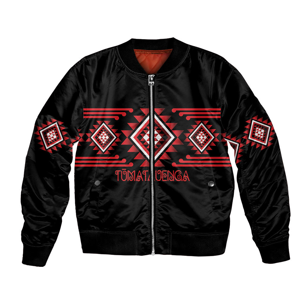 Aotearoa Atua Tumatauenga Personalised Bomber Jacket Maori God Of War Taniko Motifs