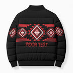 Aotearoa Atua Tumatauenga Personalised Bomber Puffer Jacket Maori God Of War Taniko Motifs