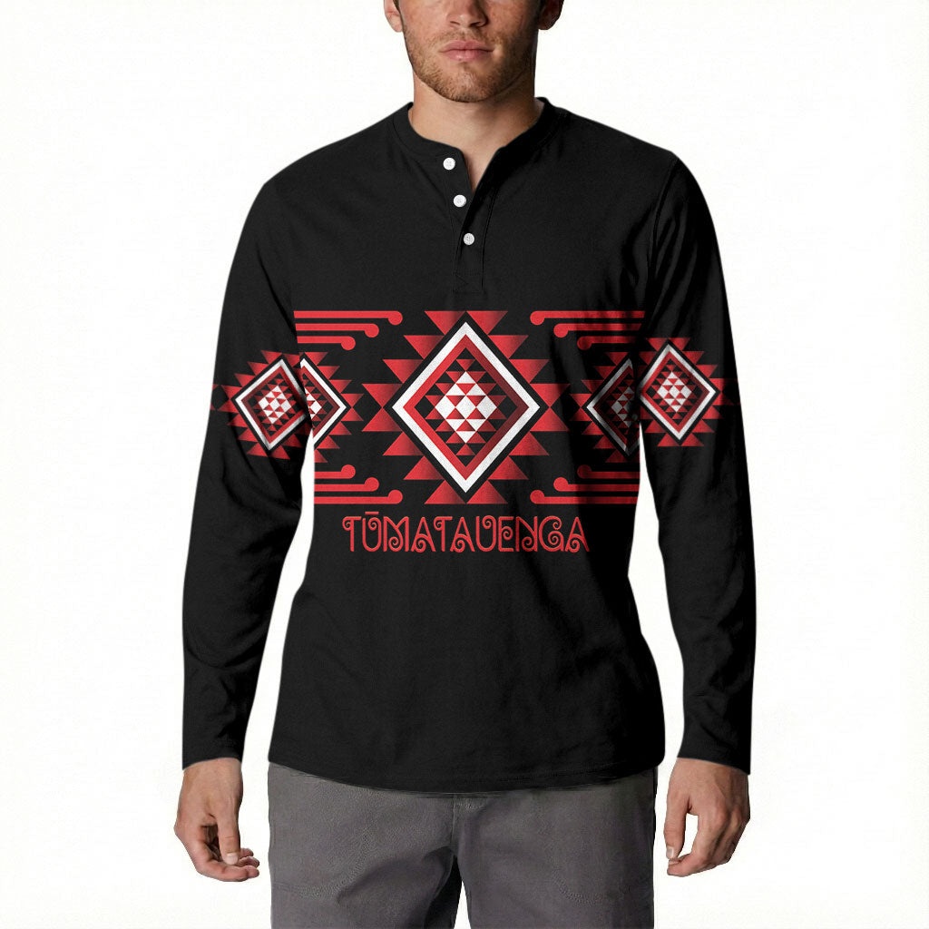 Aotearoa Atua Tumatauenga Personalised Button Sweatshirt Maori God Of War Taniko Motifs