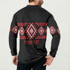 Aotearoa Atua Tumatauenga Personalised Button Sweatshirt Maori God Of War Taniko Motifs