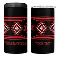 Aotearoa Atua Tumatauenga Personalised 4 in 1 Can Cooler Tumbler Maori God Of War Taniko Motifs