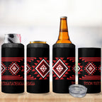 Aotearoa Atua Tumatauenga Personalised 4 in 1 Can Cooler Tumbler Maori God Of War Taniko Motifs