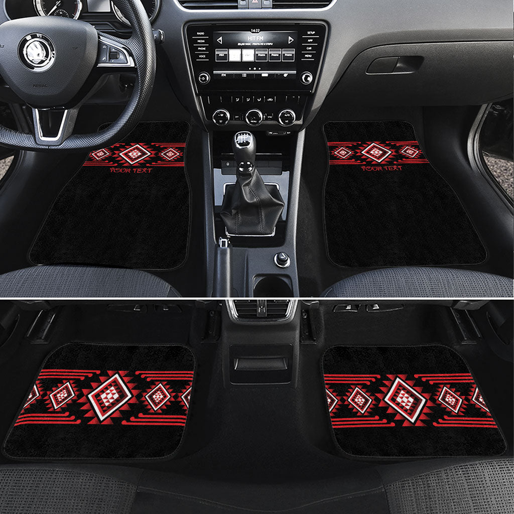 Aotearoa Atua Tumatauenga Personalised Car Mats Maori God Of War Taniko Motifs
