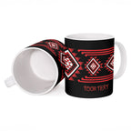 Aotearoa Atua Tumatauenga Personalised Ceramic Mug Maori God Of War Taniko Motifs