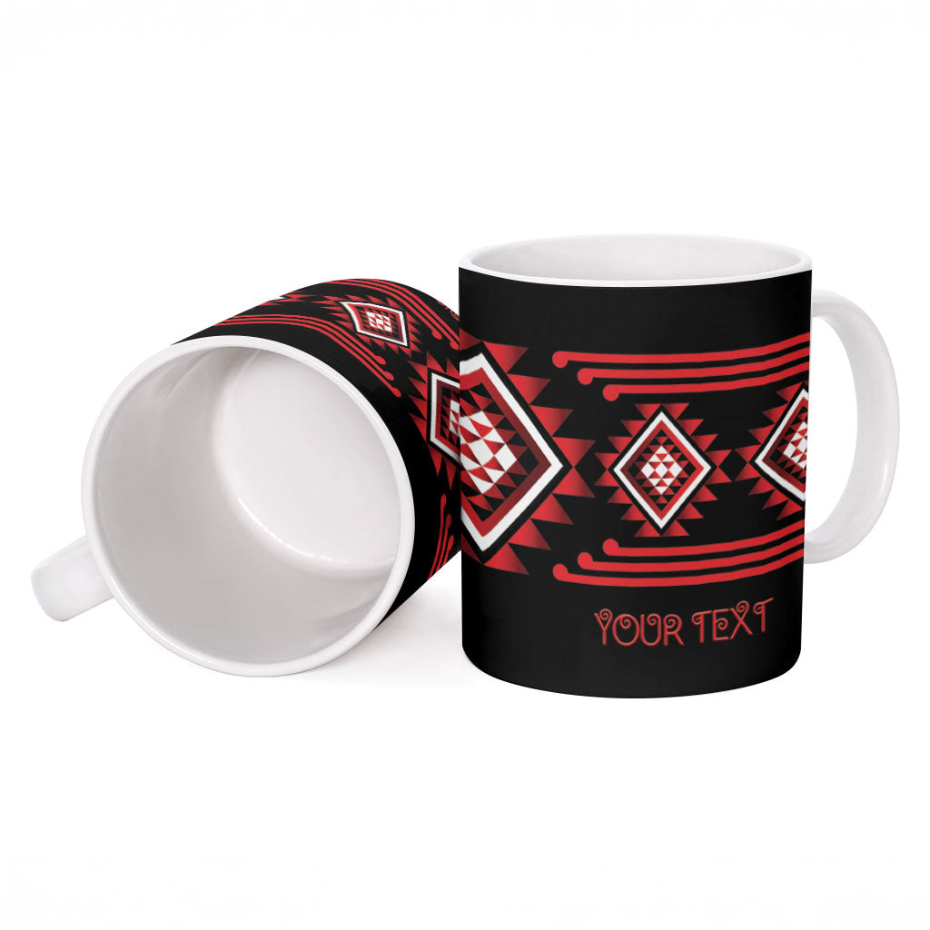 Aotearoa Atua Tumatauenga Personalised Ceramic Mug Maori God Of War Taniko Motifs
