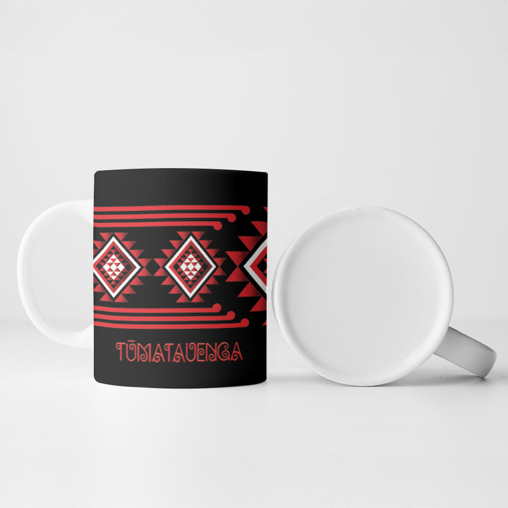 Aotearoa Atua Tumatauenga Personalised Ceramic Mug Maori God Of War Taniko Motifs