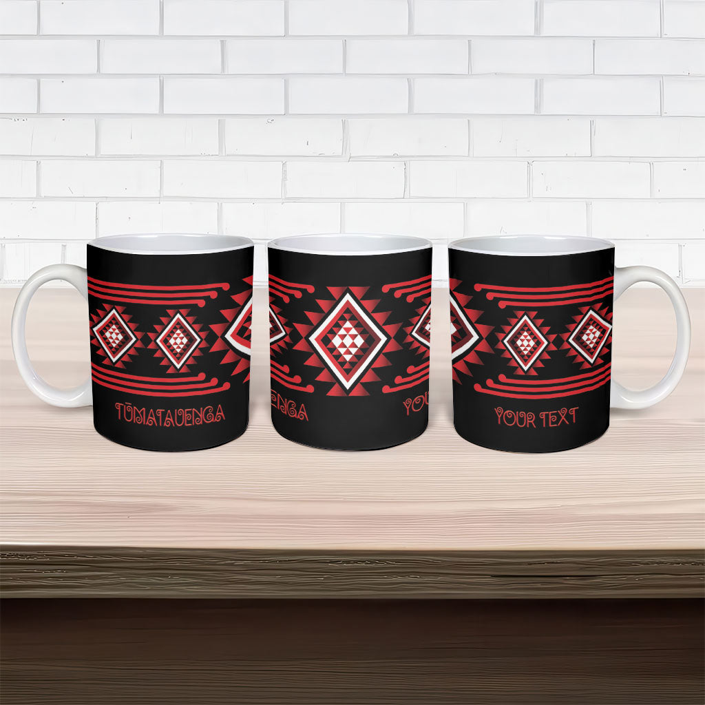 Aotearoa Atua Tumatauenga Personalised Ceramic Mug Maori God Of War Taniko Motifs