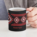 Aotearoa Atua Tumatauenga Personalised Ceramic Mug Maori God Of War Taniko Motifs