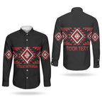 Aotearoa Atua Tumatauenga Personalised Couples Matching Off Shoulder Short Dress and Long Sleeve Button Shirt Maori God Of War Taniko Motifs