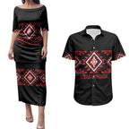 Aotearoa Atua Tumatauenga Personalised Couples Matching Puletasi and Hawaiian Shirt Maori God Of War Taniko Motifs