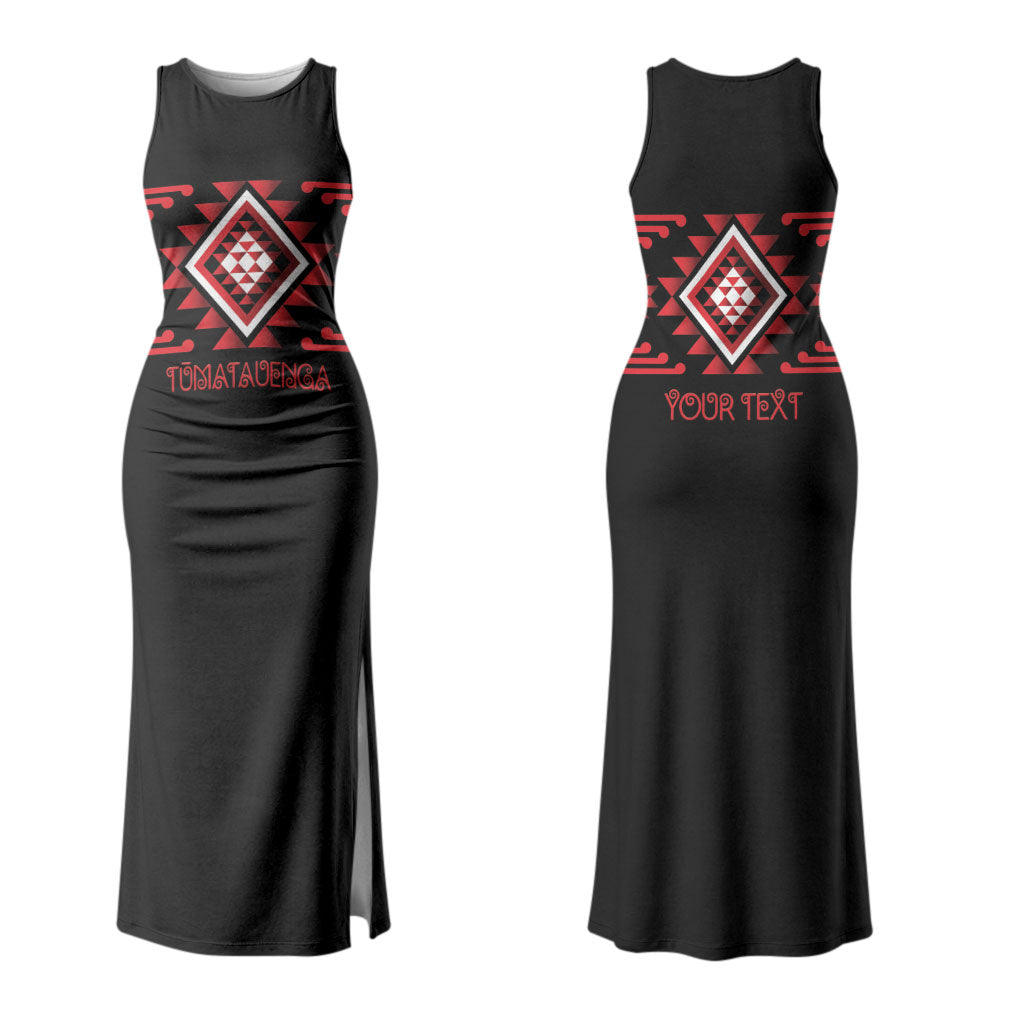 Aotearoa Atua Tumatauenga Personalised Couples Matching Tank Maxi Dress and Hawaiian Shirt Maori God Of War Taniko Motifs