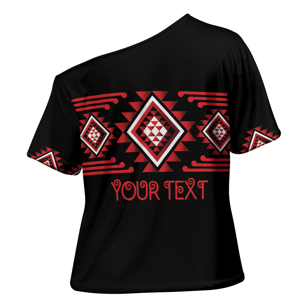 Aotearoa Atua Tumatauenga Personalised Cross Shoulder Shirt Maori God Of War Taniko Motifs
