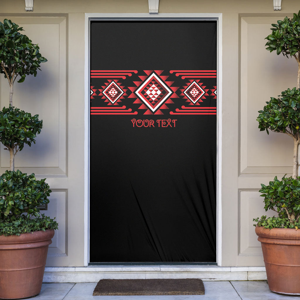 Aotearoa Atua Tumatauenga Personalised Door Cover Maori God Of War Taniko Motifs