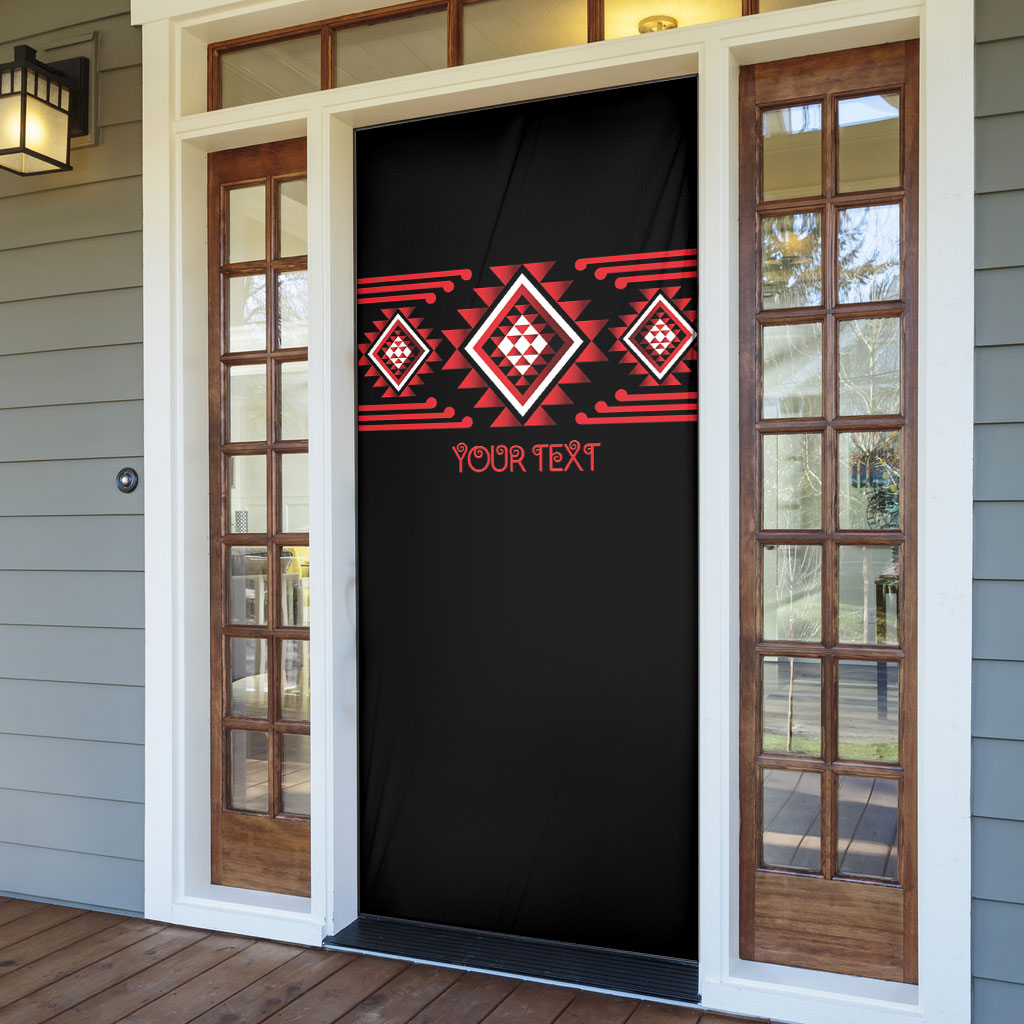 Aotearoa Atua Tumatauenga Personalised Door Cover Maori God Of War Taniko Motifs