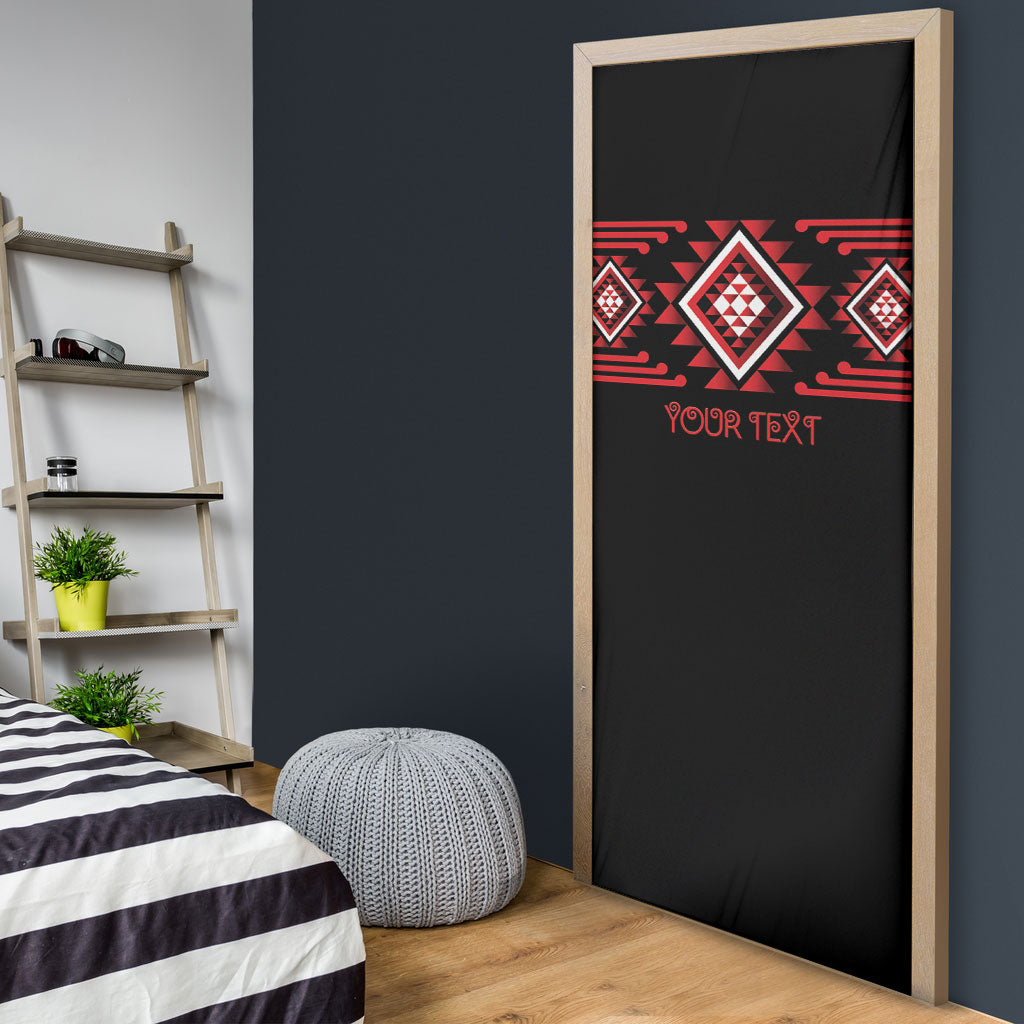 Aotearoa Atua Tumatauenga Personalised Door Cover Maori God Of War Taniko Motifs