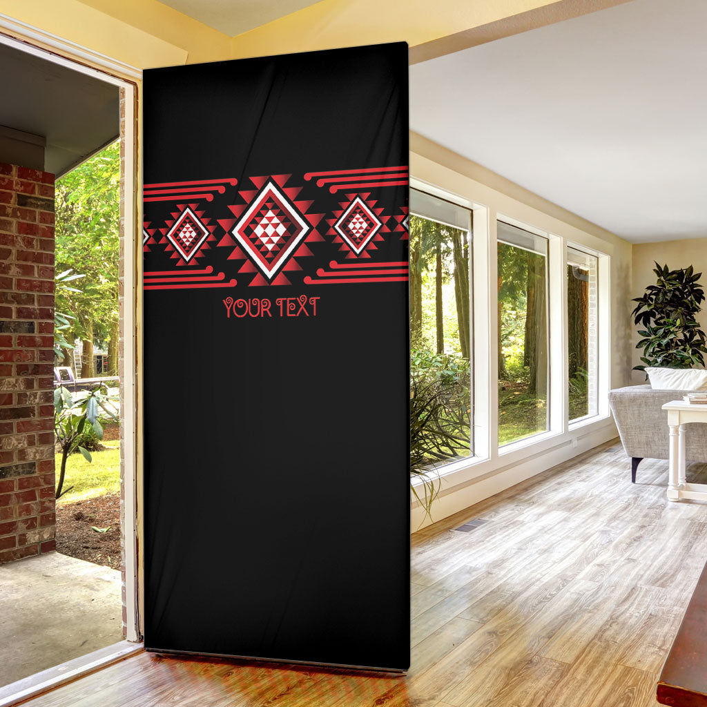Aotearoa Atua Tumatauenga Personalised Door Cover Maori God Of War Taniko Motifs