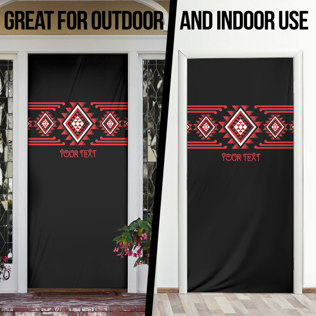 Aotearoa Atua Tumatauenga Personalised Door Cover Maori God Of War Taniko Motifs