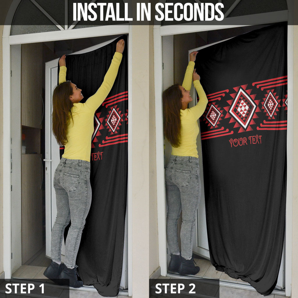 Aotearoa Atua Tumatauenga Personalised Door Cover Maori God Of War Taniko Motifs