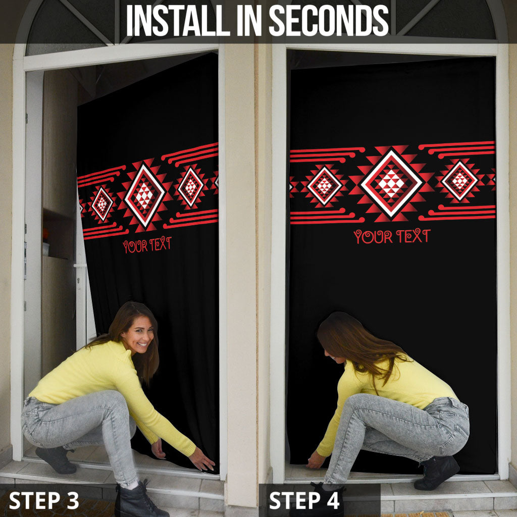 Aotearoa Atua Tumatauenga Personalised Door Cover Maori God Of War Taniko Motifs