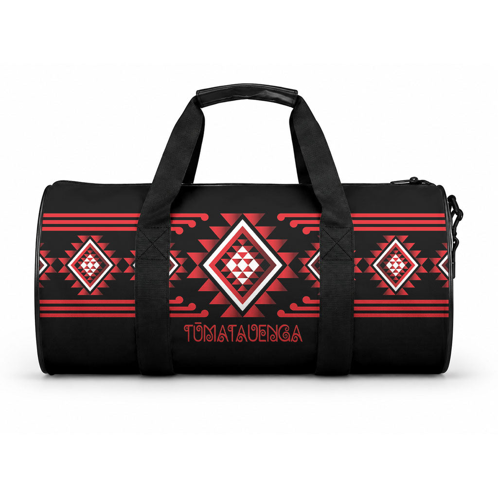 Aotearoa Atua Tumatauenga Duffle Bag Maori God Of War Taniko Motifs