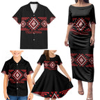 Aotearoa Atua Tumatauenga Personalised Family Matching Puletasi and Hawaiian Shirt Maori God Of War Taniko Motifs