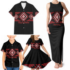 Aotearoa Atua Tumatauenga Personalised Family Matching Tank Maxi Dress and Hawaiian Shirt Maori God Of War Taniko Motifs