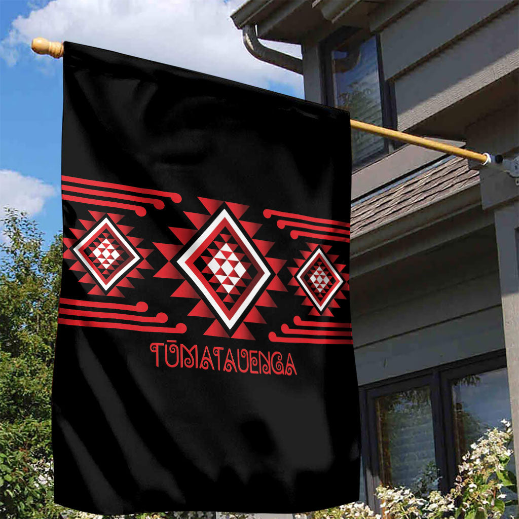 Aotearoa Atua Tumatauenga Garden Flag Maori God Of War Taniko Motifs