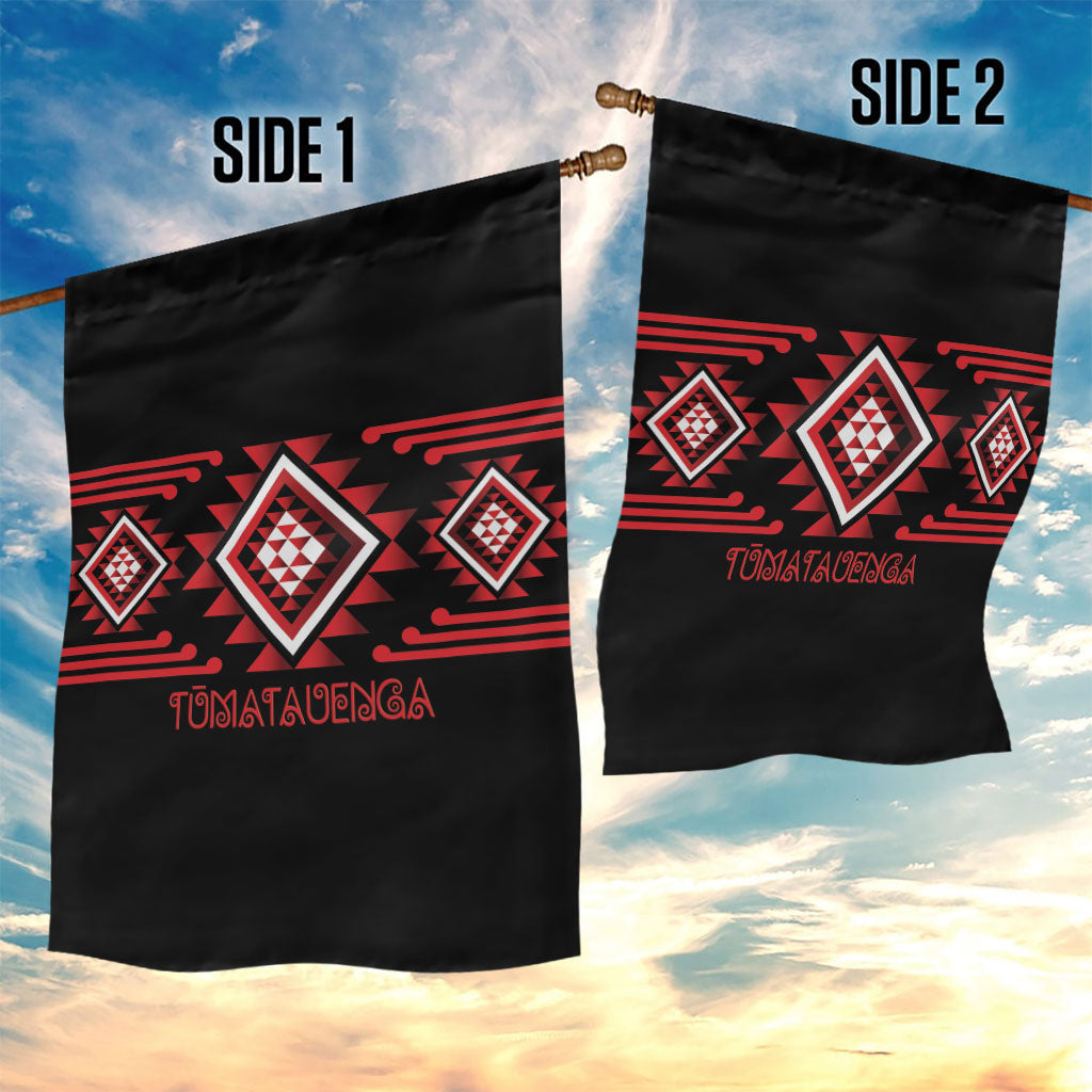 Aotearoa Atua Tumatauenga Garden Flag Maori God Of War Taniko Motifs