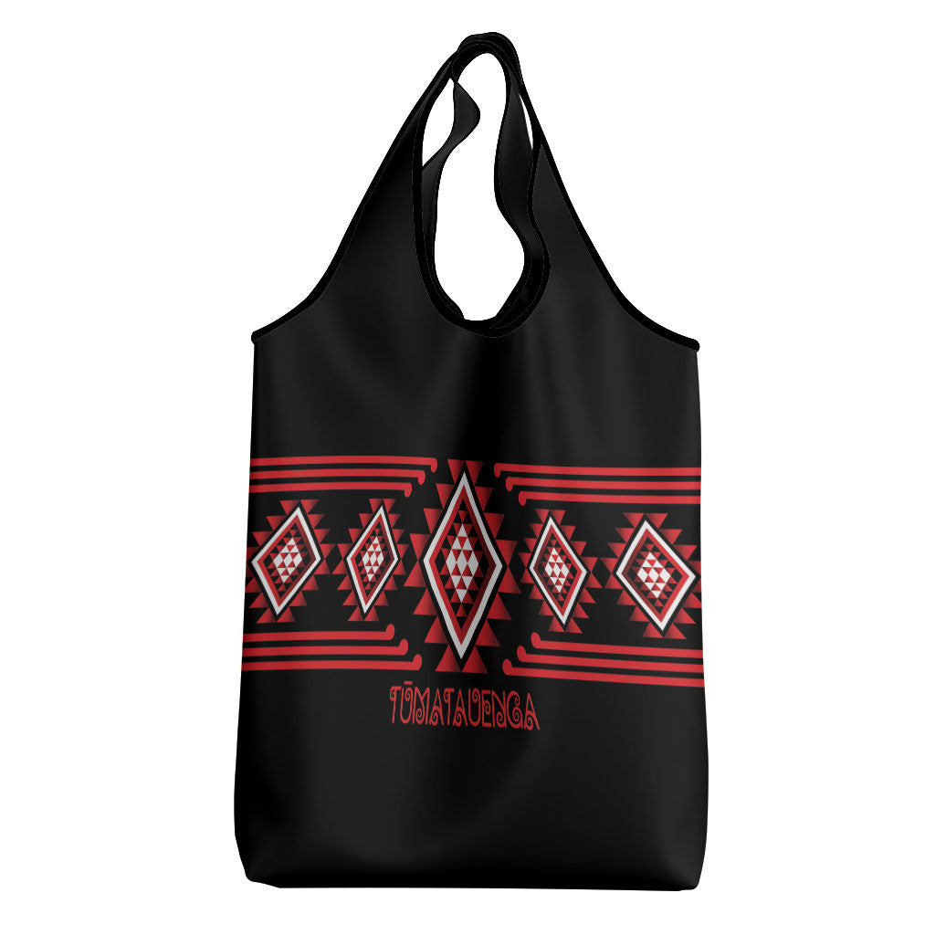 Aotearoa Atua Tumatauenga Grocery Bag Maori God Of War Taniko Motifs