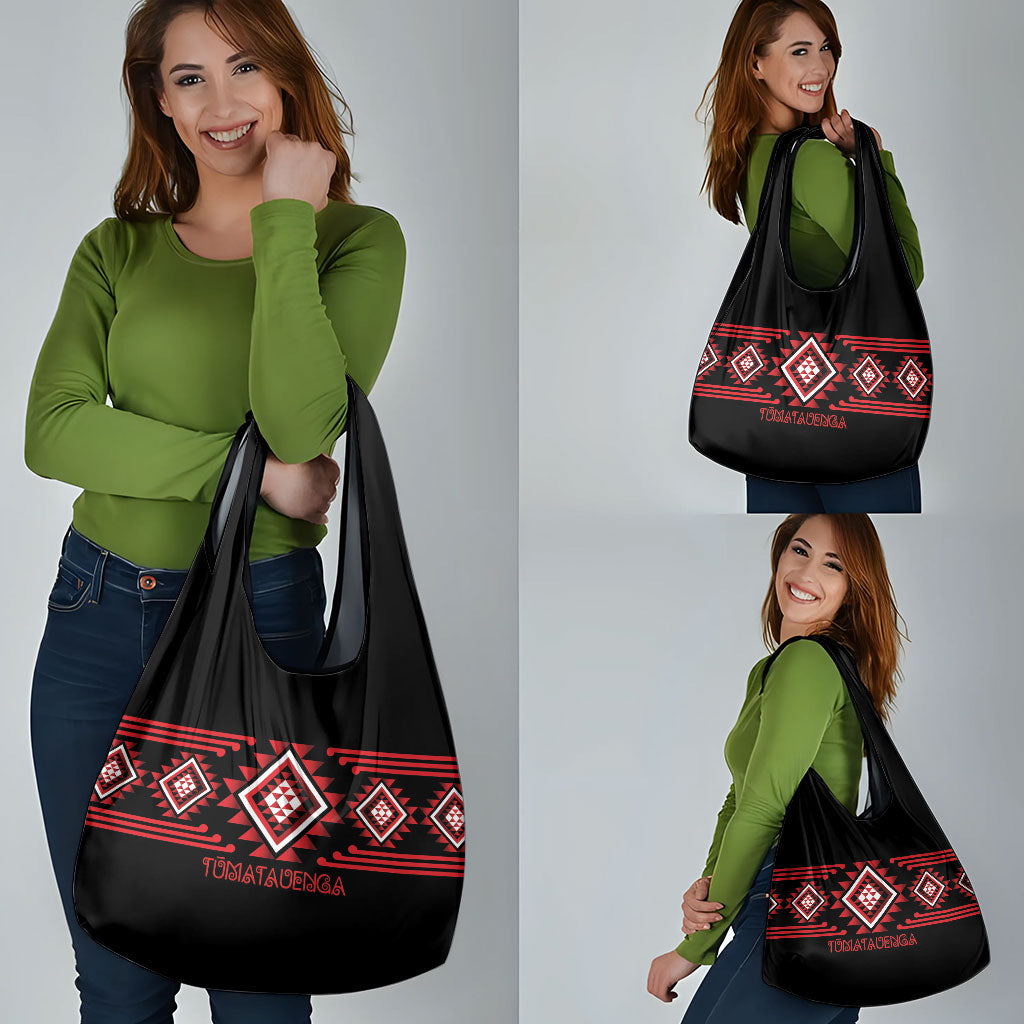 Aotearoa Atua Tumatauenga Grocery Bag Maori God Of War Taniko Motifs