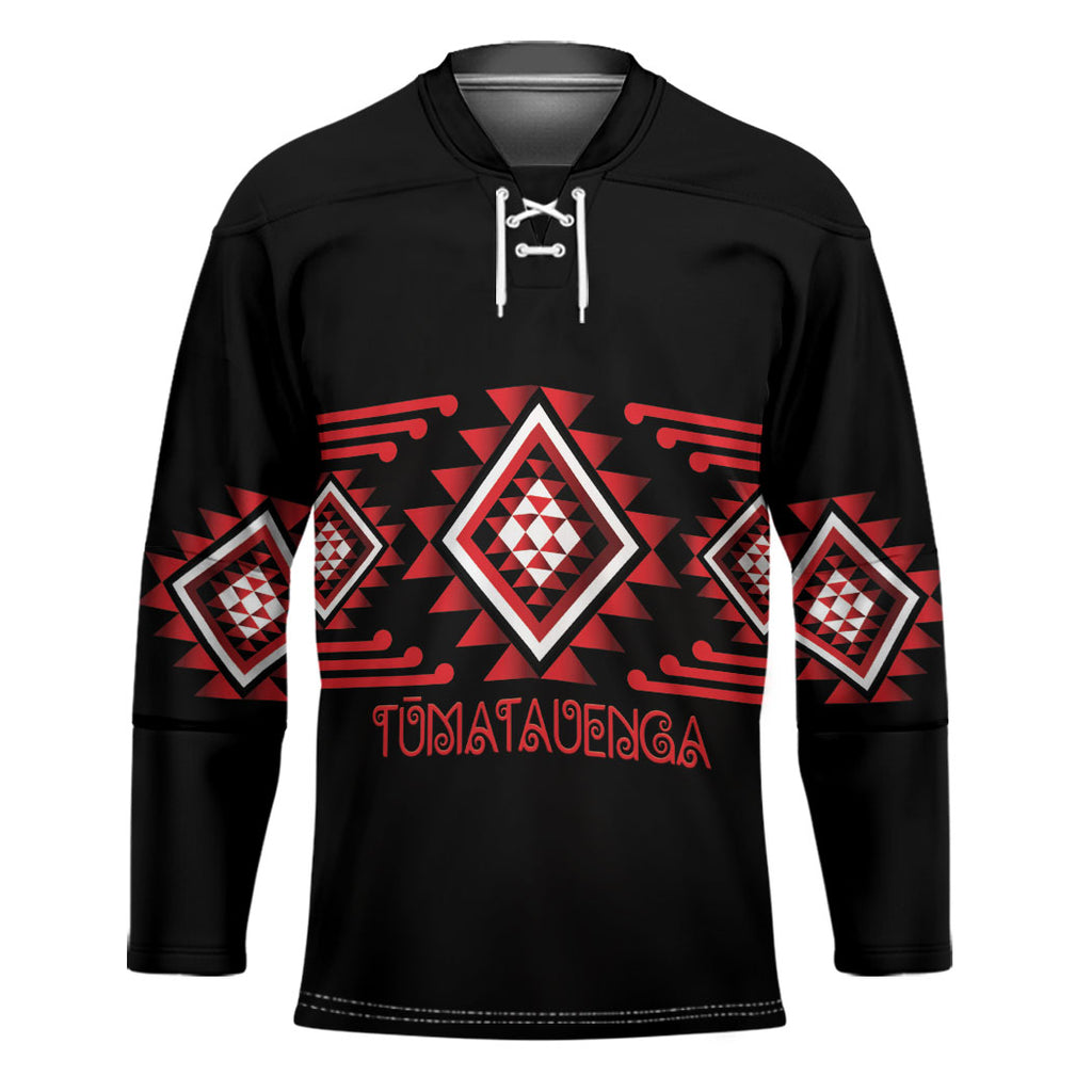 Aotearoa Atua Tumatauenga Personalised Hockey Jersey Maori God Of War Taniko Motifs