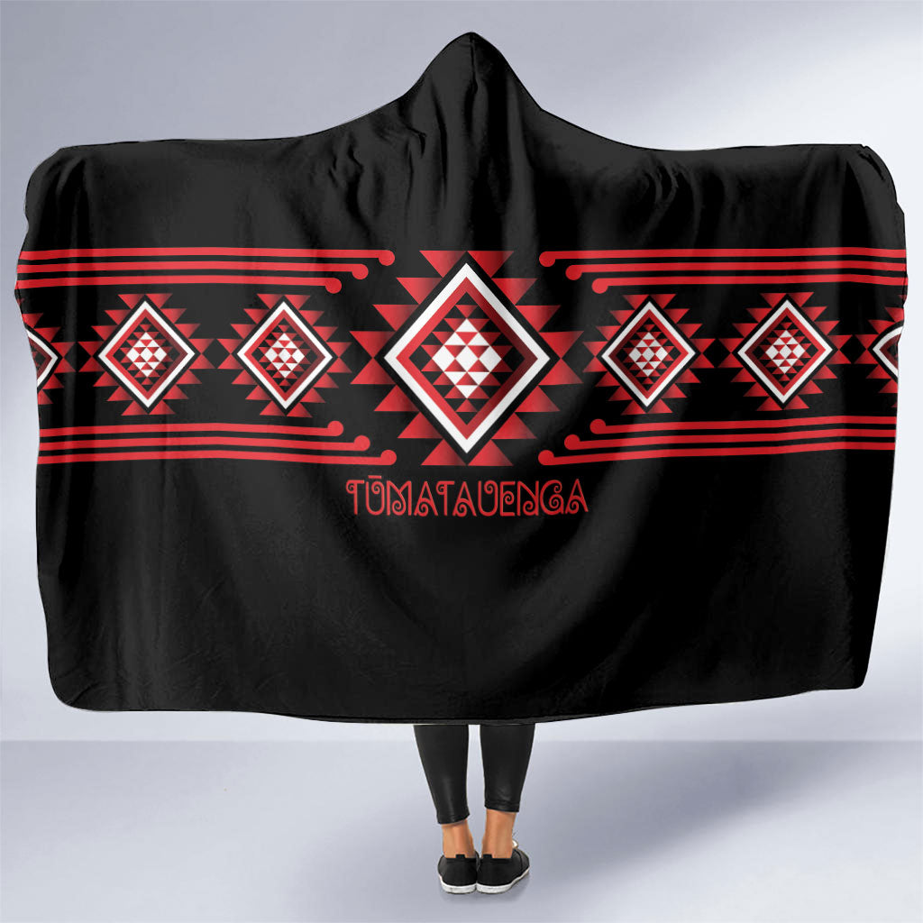 Aotearoa Atua Tumatauenga Hooded Blanket Maori God Of War Taniko Motifs