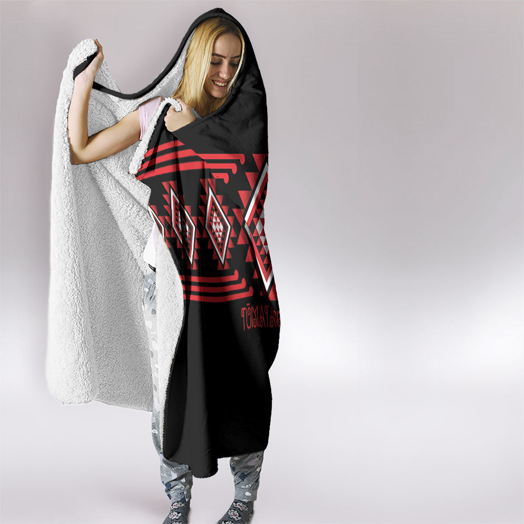Aotearoa Atua Tumatauenga Hooded Blanket Maori God Of War Taniko Motifs