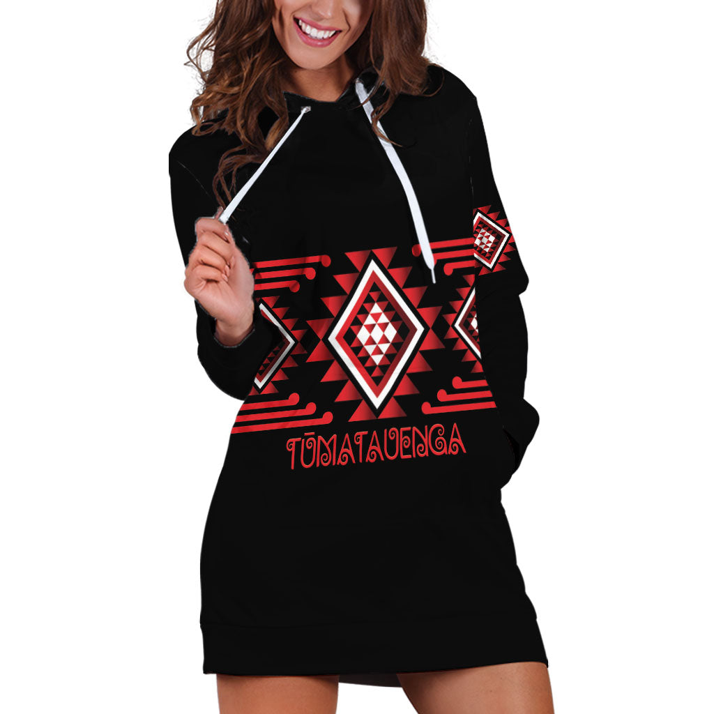 Aotearoa Atua Tumatauenga Personalised Hoodie Dress Maori God Of War Taniko Motifs