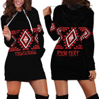 Aotearoa Atua Tumatauenga Personalised Hoodie Dress Maori God Of War Taniko Motifs