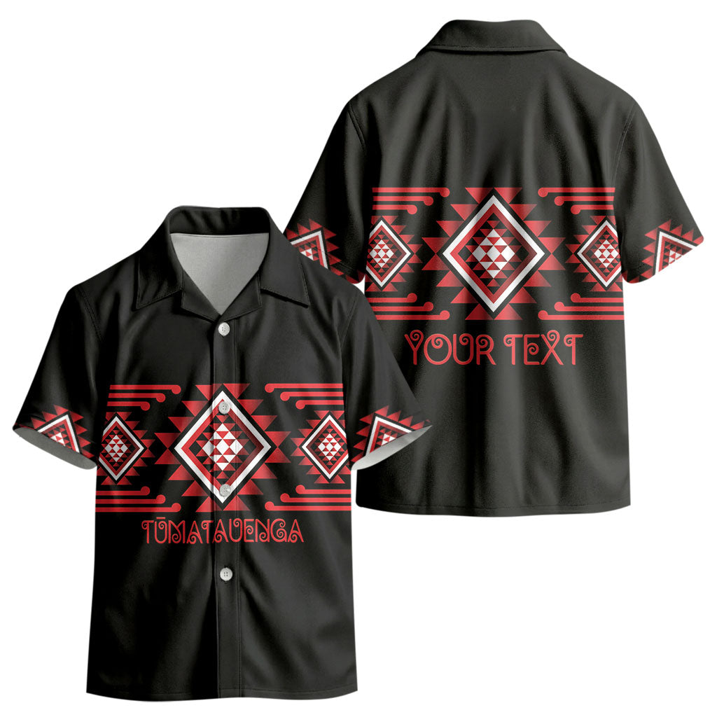 Aotearoa Atua Tumatauenga Personalised Kid Hawaiian Shirt Maori God Of War Taniko Motifs
