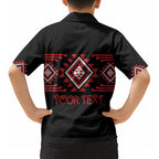 Aotearoa Atua Tumatauenga Personalised Kid Hawaiian Shirt Maori God Of War Taniko Motifs