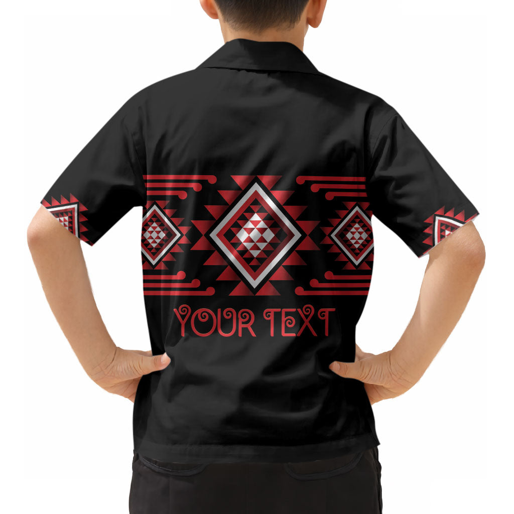 Aotearoa Atua Tumatauenga Personalised Kid Hawaiian Shirt Maori God Of War Taniko Motifs