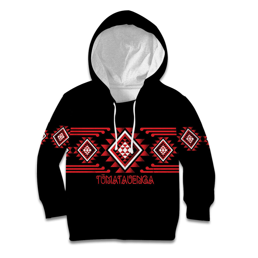 Aotearoa Atua Tumatauenga Personalised Kid Hoodie Maori God Of War Taniko Motifs