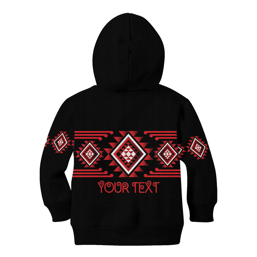 Aotearoa Atua Tumatauenga Personalised Kid Hoodie Maori God Of War Taniko Motifs