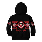 Aotearoa Atua Tumatauenga Personalised Kid Hoodie Maori God Of War Taniko Motifs