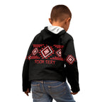 Aotearoa Atua Tumatauenga Personalised Kid Hoodie Maori God Of War Taniko Motifs