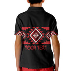 Aotearoa Atua Tumatauenga Personalised Kid Polo Shirt Maori God Of War Taniko Motifs