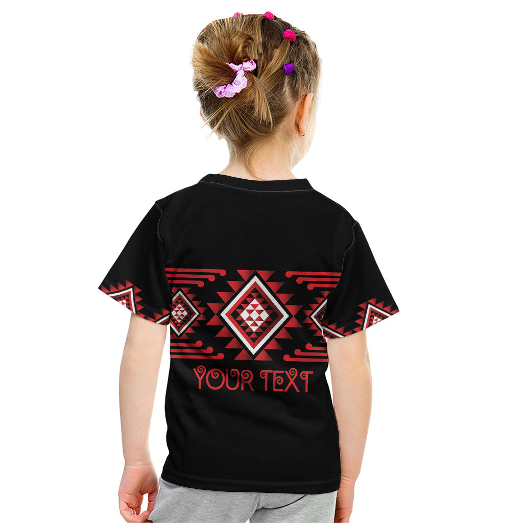 Aotearoa Atua Tumatauenga Personalised Kid T Shirt Maori God Of War Taniko Motifs
